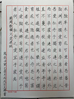 《爱莲说》之书法作品  梅林罐头  王烨